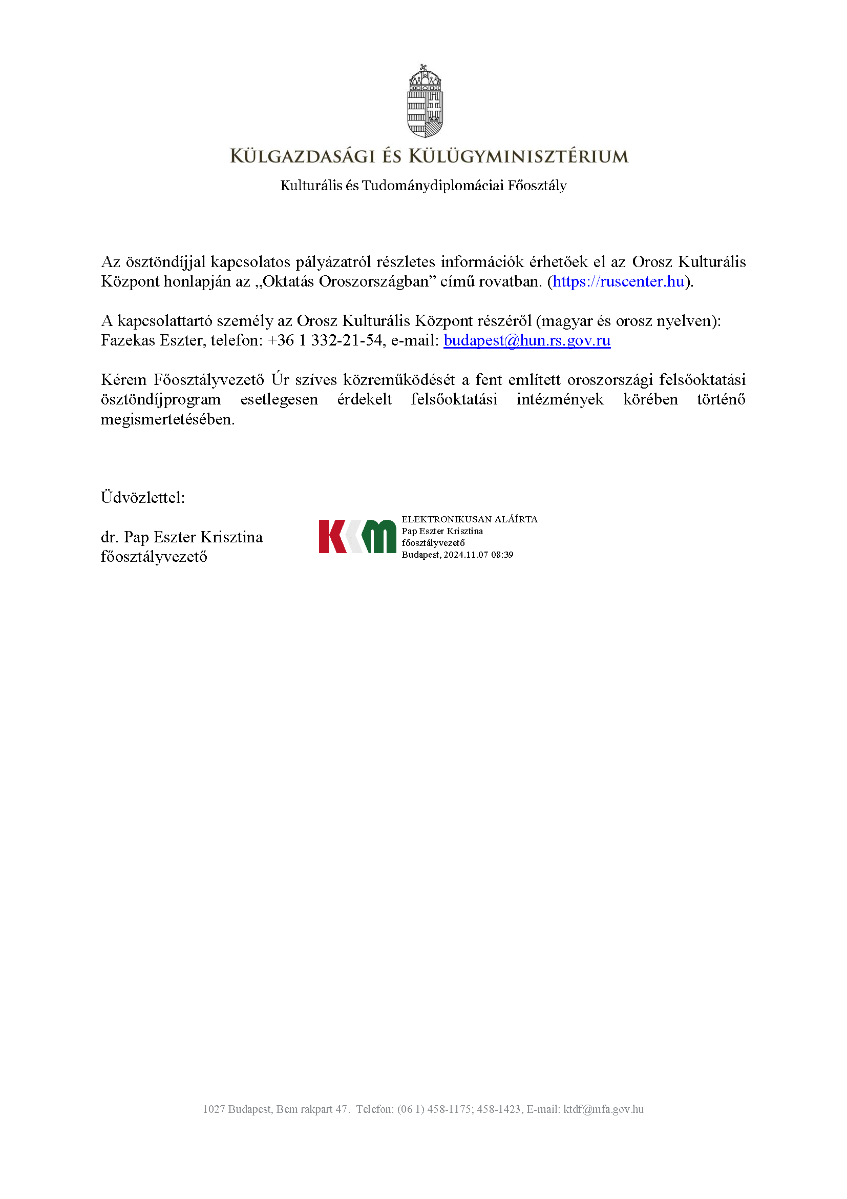 A budapesti Orosz Kultur&aacute;lis K&ouml;zpont &aacute;ltal meghirdetett felsőoktat&aacute;si &ouml;szt&ouml;nd&iacute;jprogram2